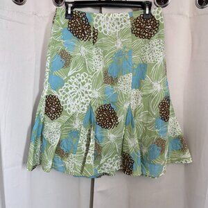 Vtg Jaclyn Smith Women Skirt Floral Cotton Fairy Retro Earthy Coastal Boho 18343